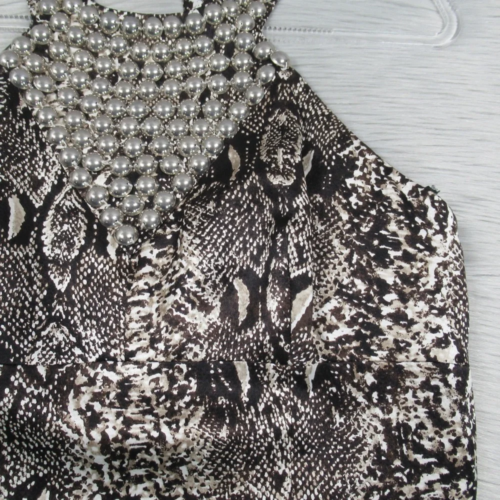 LAUNDRY by Shelli Segal Silk Snakeskin Print Mini Halter Dress Women’s Size 8